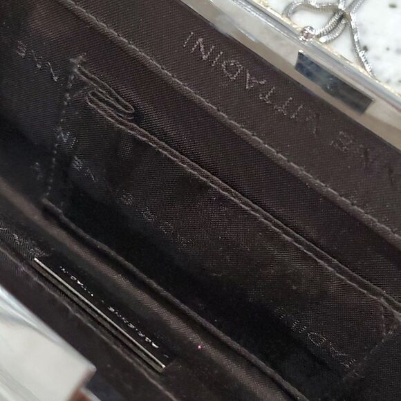 Adrienne Vittadini womans gold leather clutch with cross body strap - Picture 8 of 8